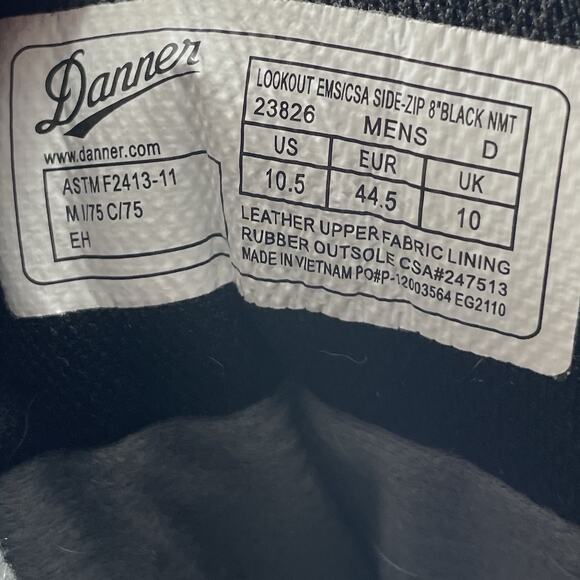 Danner Lookout EMS/CSA Side-Zip 8" Non-Metallic Toe NMT Boot Mens Size 10.5 D - Picture 8 of 12